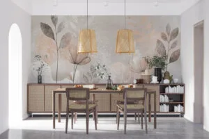 Artistic floral design in soft colors.
