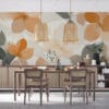 Stylized floral pattern with soft oranges
