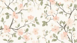 Alternative view of Floral Harmony Design Wall Mural