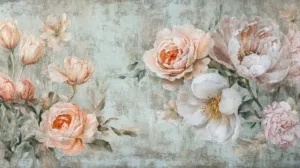 Alternative view of Floral Serenity Artwork Wall Mural