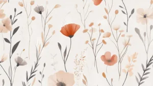 Alternative view of Floral Serenity Design Wall Mural