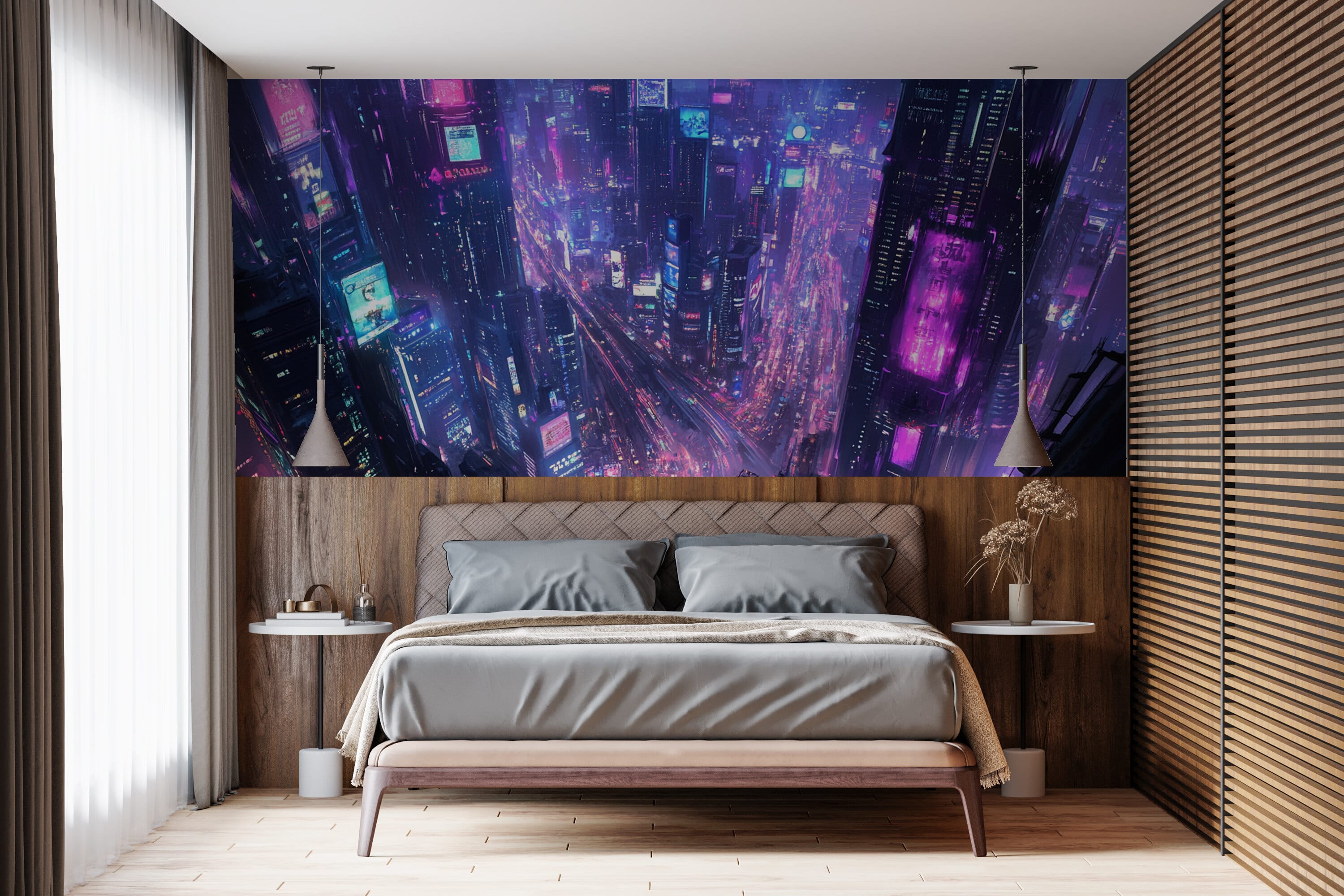 Rendered wallpaper image for Futuristic Tokyo Cityscape Wall Mural