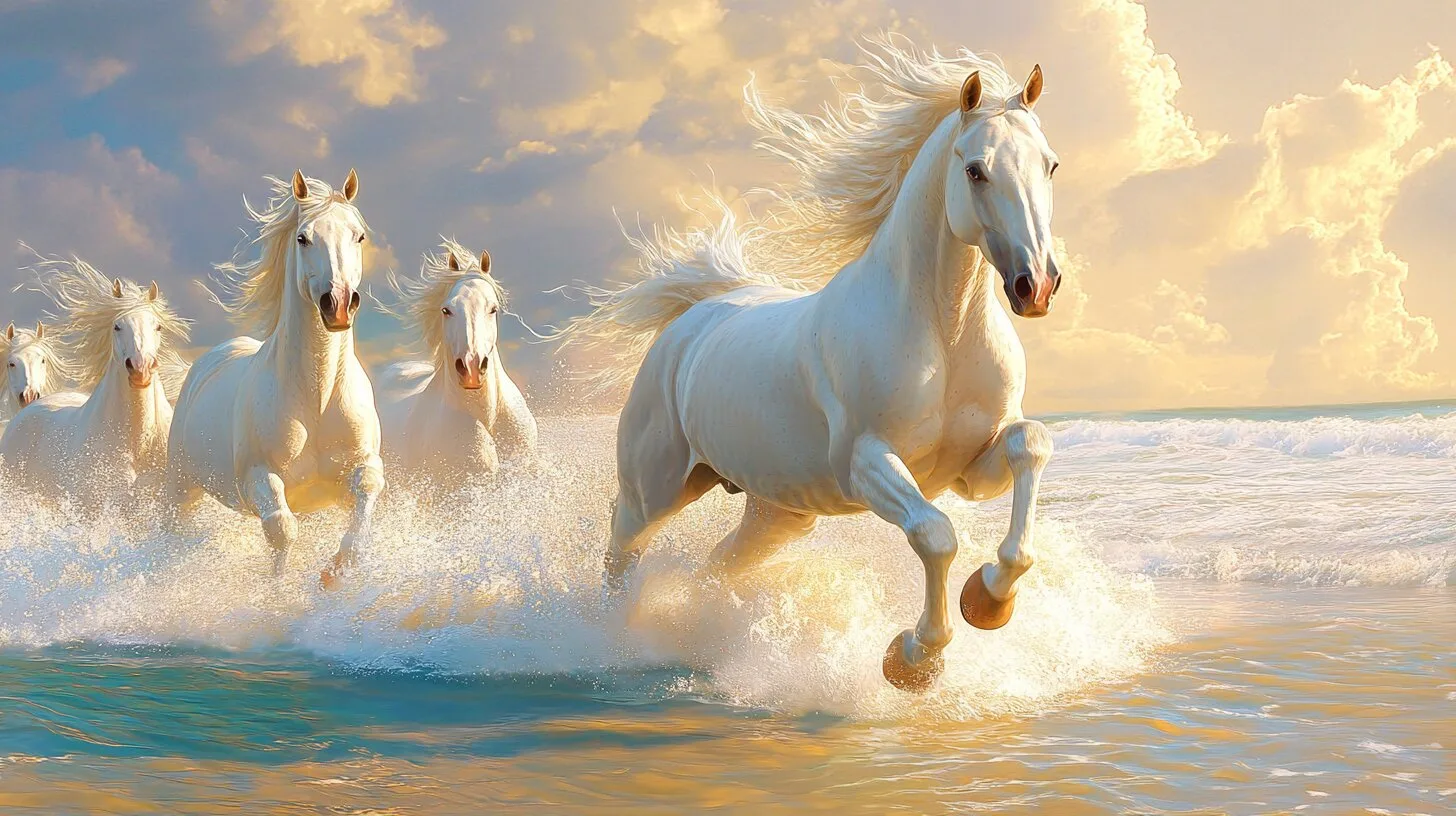 Main product image for Galloping White Horses Wall Mural