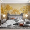 Golden autumn forest with vibrant leaves