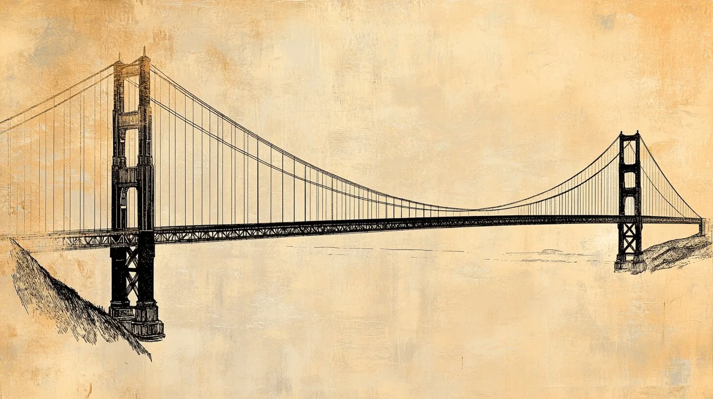 Main product image for Artistic Representation of the Golden Gate Bridge Wall Mural