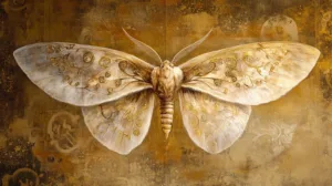 Alternative view of Intricately Designed Moth Wall Mural
