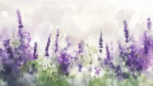 Alternative view of Lavender Watercolor Art Wall Mural