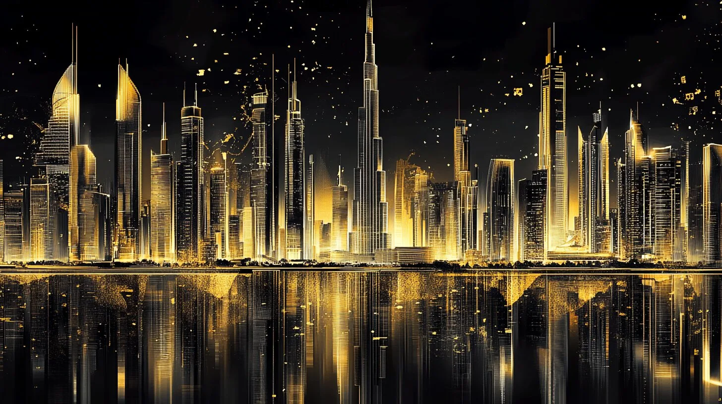 Main product image for Luxurious Dubai Skyline Wall Mural