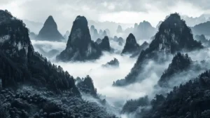 Alternative view of Majestic Mountain Landscape Wall Mural