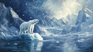 Alternative view of Majestic Polar Bear on Ice Floe Wall Mural