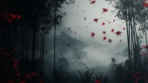 Alternative view of Misty Forest Serenity Wall Mural