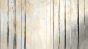 Alternative view of Misty Forest Tranquility Wall Mural