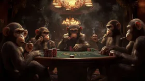Alternative view of Monkeys Playing Poker Wall Mural