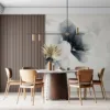 Monochromatic floral design featuring large|delicate flowers in black and white.|