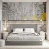 Line-art cityscape of New York City featuring iconic skyscrapers.||
