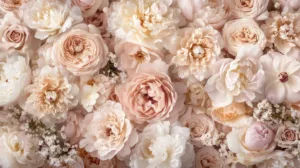 Alternative view of Pastel Floral Composition Wall Mural