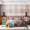 Plaid textile pattern in soft pink