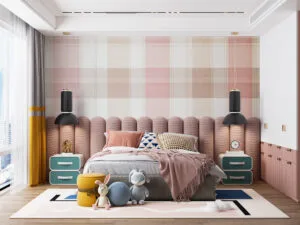 Plaid textile pattern in soft pink