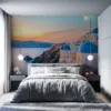 Breathtaking sunset view over Santorini|Greece with whitewashed buildings and blue domes.|