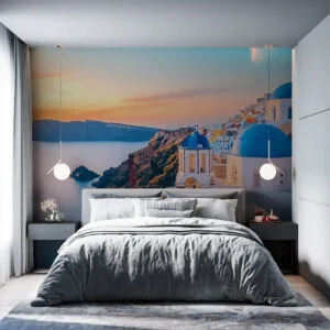 Breathtaking sunset view over Santorini