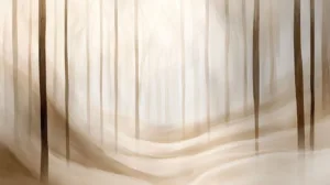 Alternative view of Serene Abstract Forest Art Wall Mural