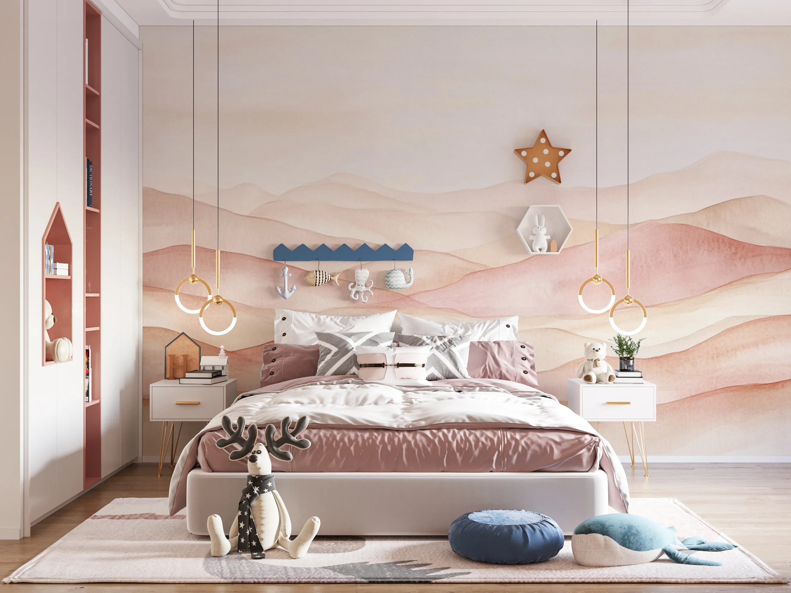Rendered wallpaper image for Serene Abstract Landscape Wall Mural
