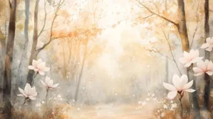Alternative view of Serene Autumn Forest Wall Mural