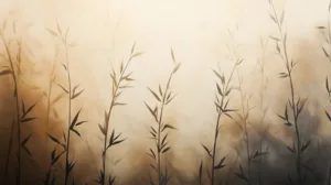 Alternative view of Serene Bamboo Abstract Wall Mural