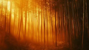 Alternative view of Serene Bamboo Forest Wall Mural