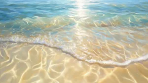 showcasing beautiful shades of blue and beige.