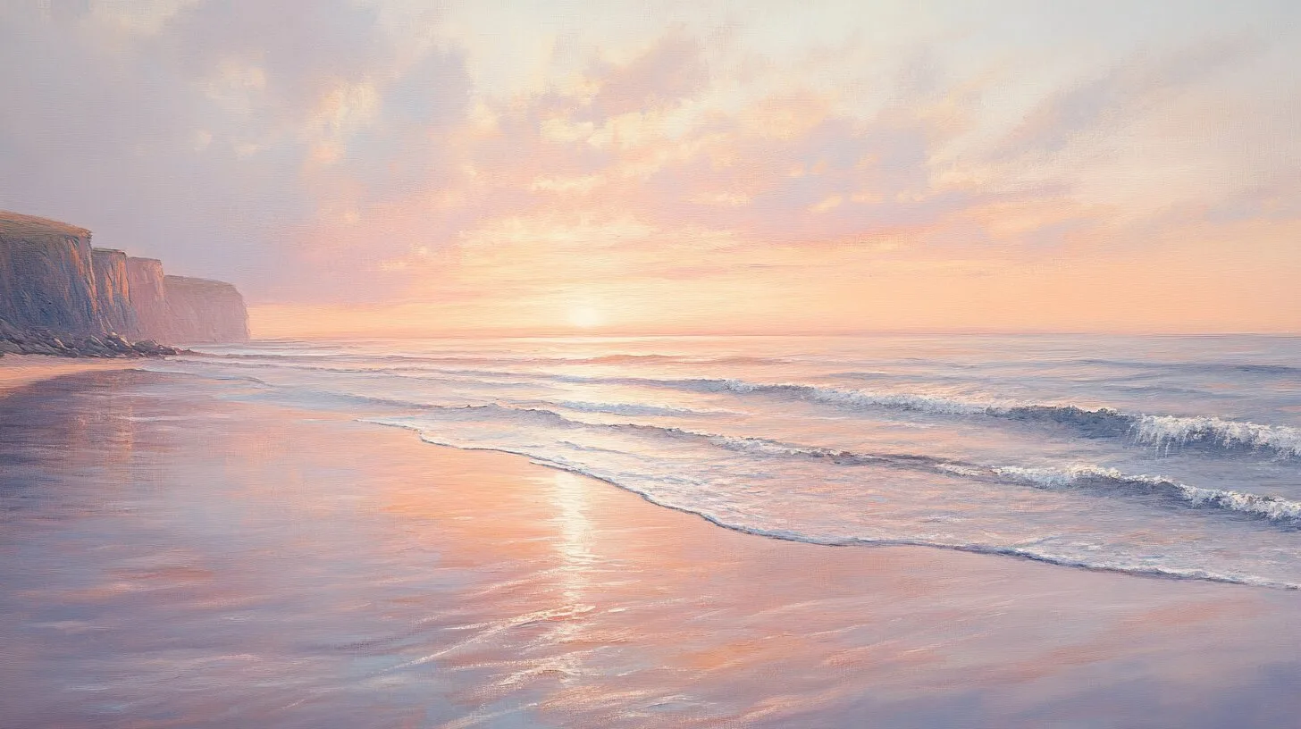 Main product image for Serene Coastal Sunrise Wall Mural