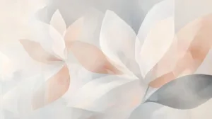 Alternative view of Serene Floral Abstract Design Wall Mural