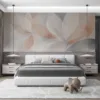 Abstract design with floral elements in soft colors||
