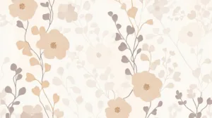 Alternative view of Serene Floral Pattern Wall Mural
