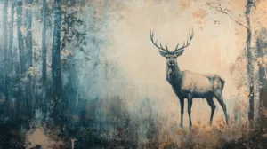Alternative view of Serene Forest Deer Wall Mural