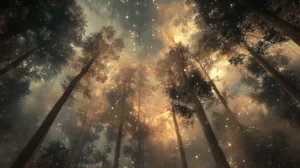 Alternative view of Serene Forest Dreamscape Wall Mural