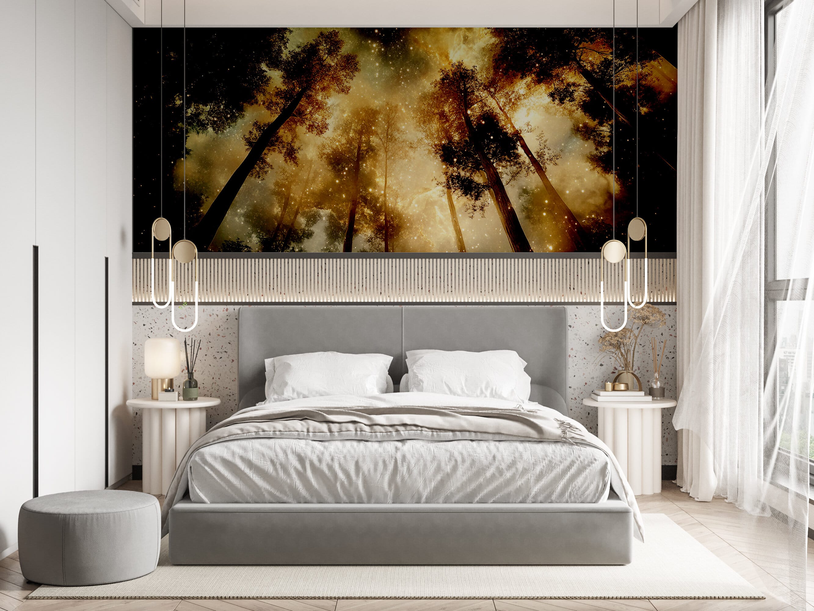 Rendered wallpaper image for Serene Forest Dreamscape Wall Mural