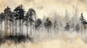Alternative view of Serene Forest Landscape Wall Mural