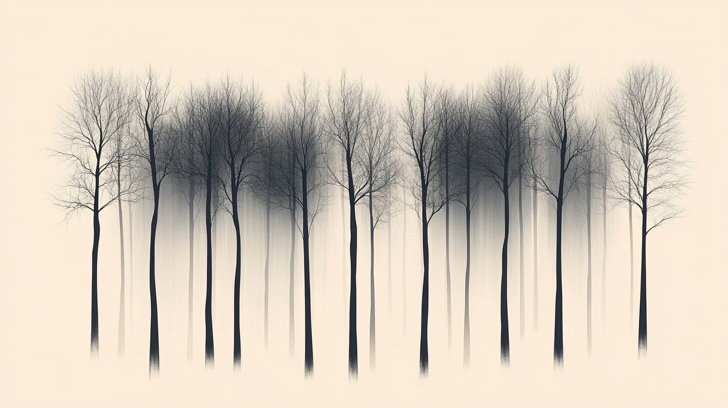 Main product image for Serene Grove of Bare Trees Wall Mural