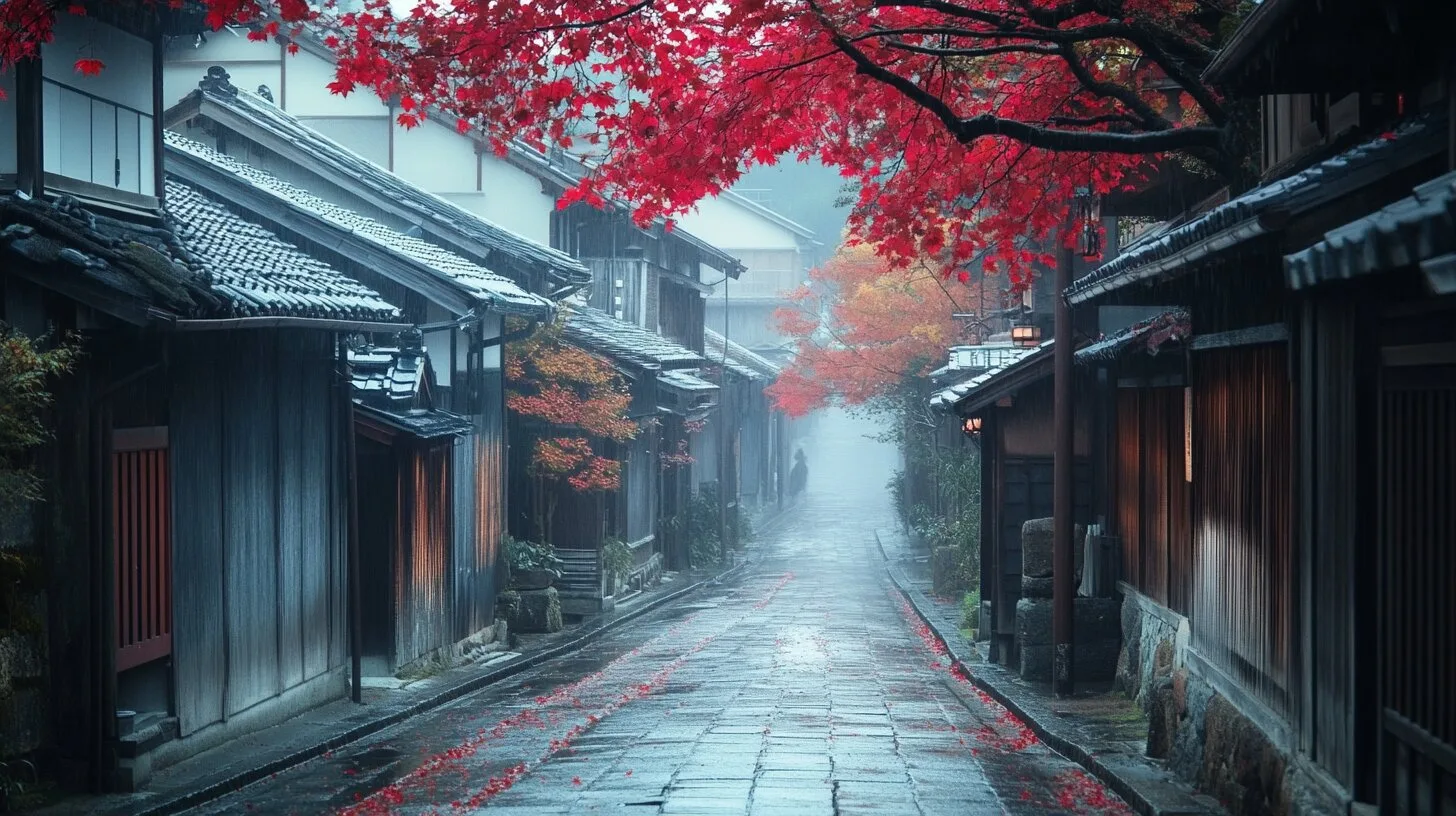 Main product image for Serene Kyoto Street Wall Mural