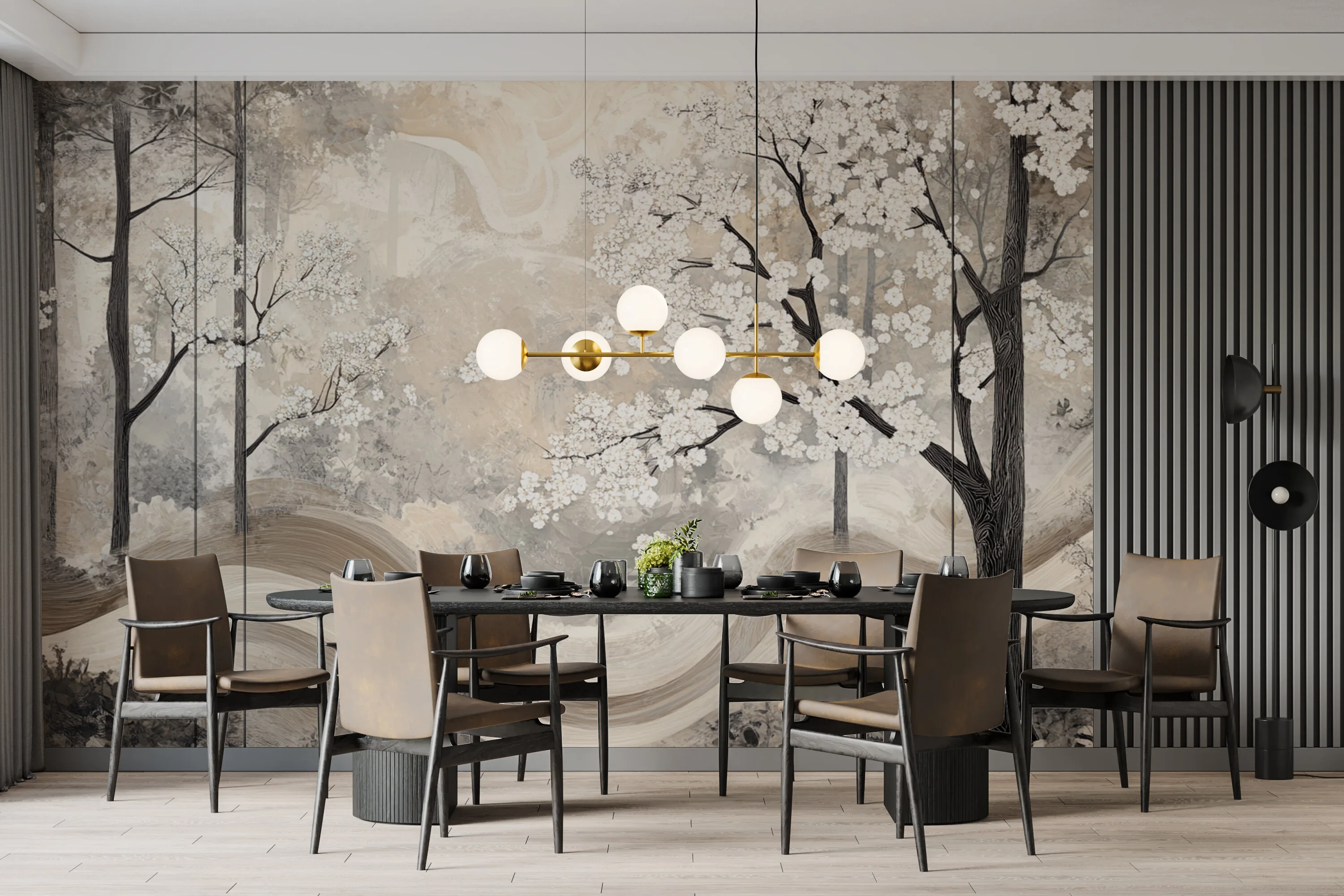 Rendered wallpaper image for Serene Landscape Art Wall Mural