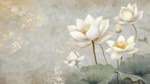 Alternative view of Serene Lotus Bloom Wall Mural