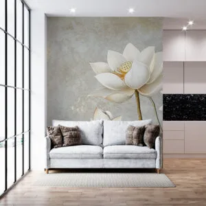 Elegant lotus flowers in muted colors