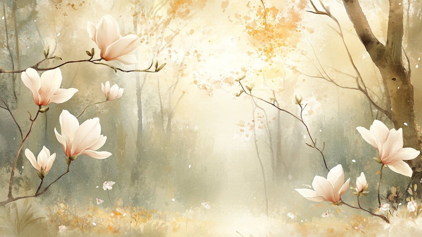 Main product image for Serene Magnolia Landscape Wall Mural