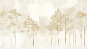 Alternative view of Serene Minimalist Landscape Wall Mural