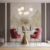 Serene landscape featuring soft trees in a minimalist style.||