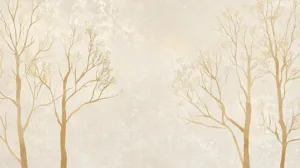 Alternative view of Serene Minimalist Trees Wall Mural