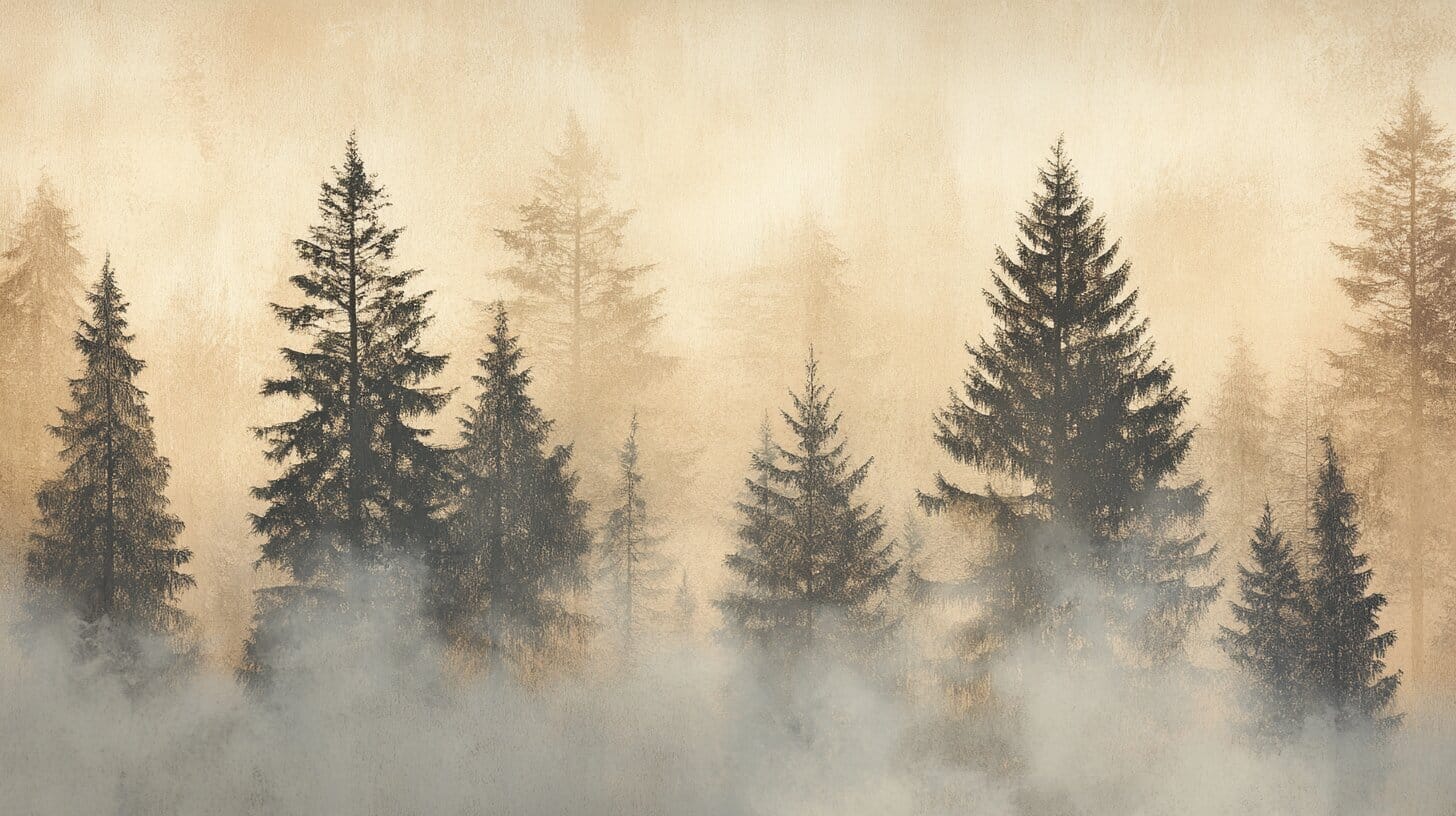 Transform Your Space with a Serene Misty Forest Wall Mural: Nature ...