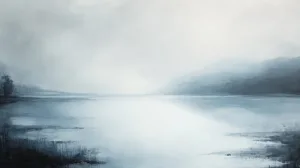 Alternative view of Serene Misty Landscape Wall Mural