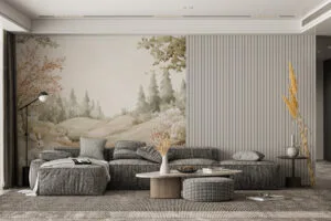 Tranquil outdoor scene with gentle hills